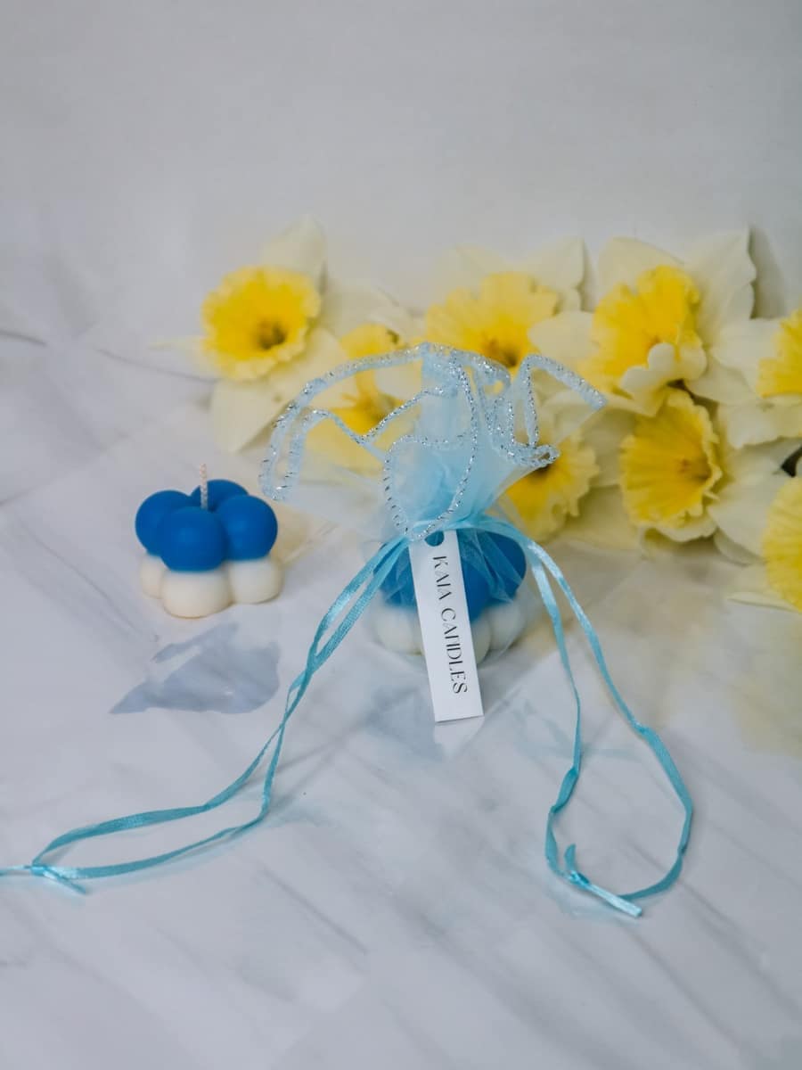 Marturii Botez lumanare Bubble - saculet & eticheta - imagine 12